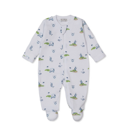 Kissy Kissy Golf Championship Zipper Footie Blue