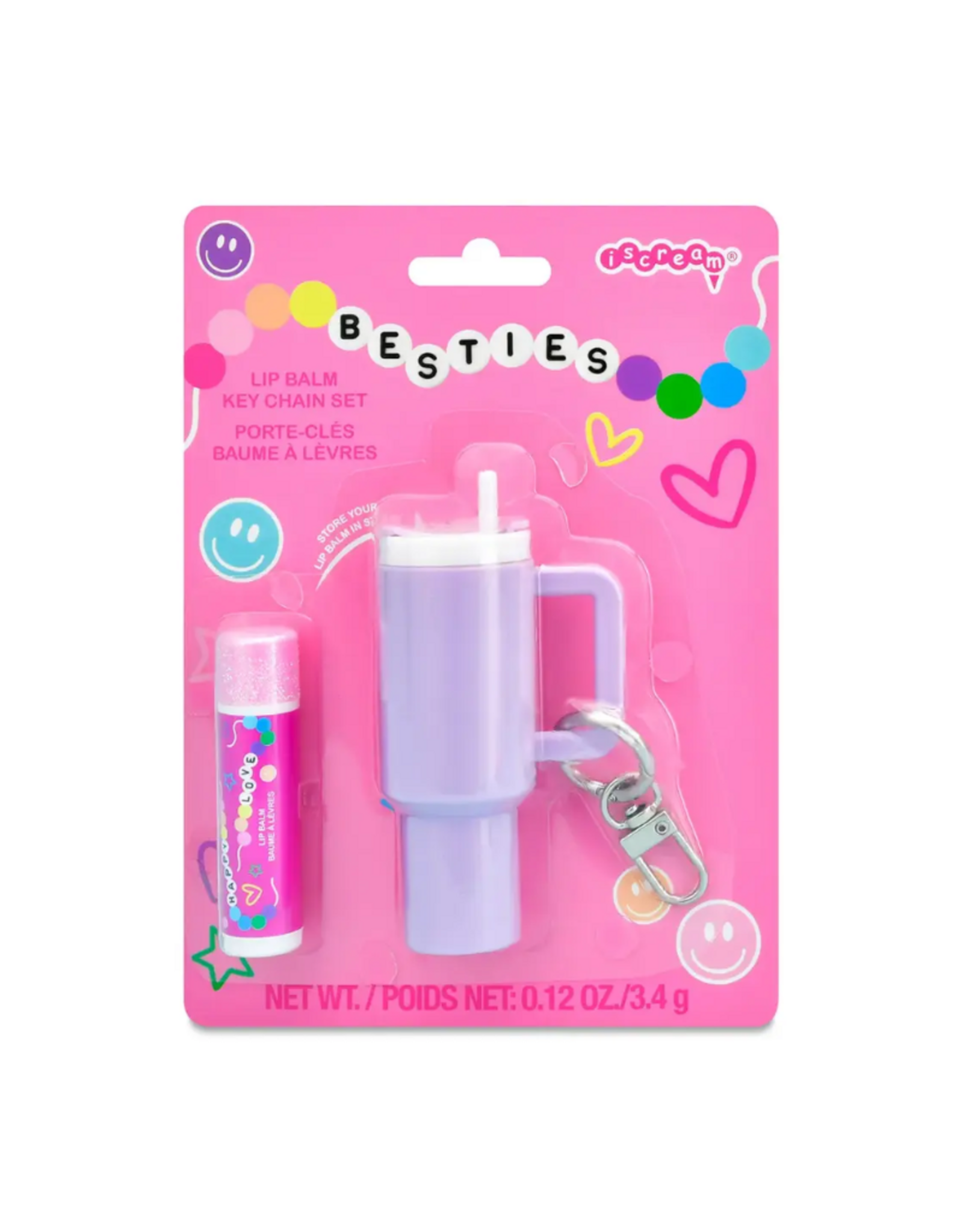 Iscream Besties Lip Balm Key Chain Set