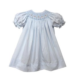Petit Ami Blue Flower Smocked Bishop Dress