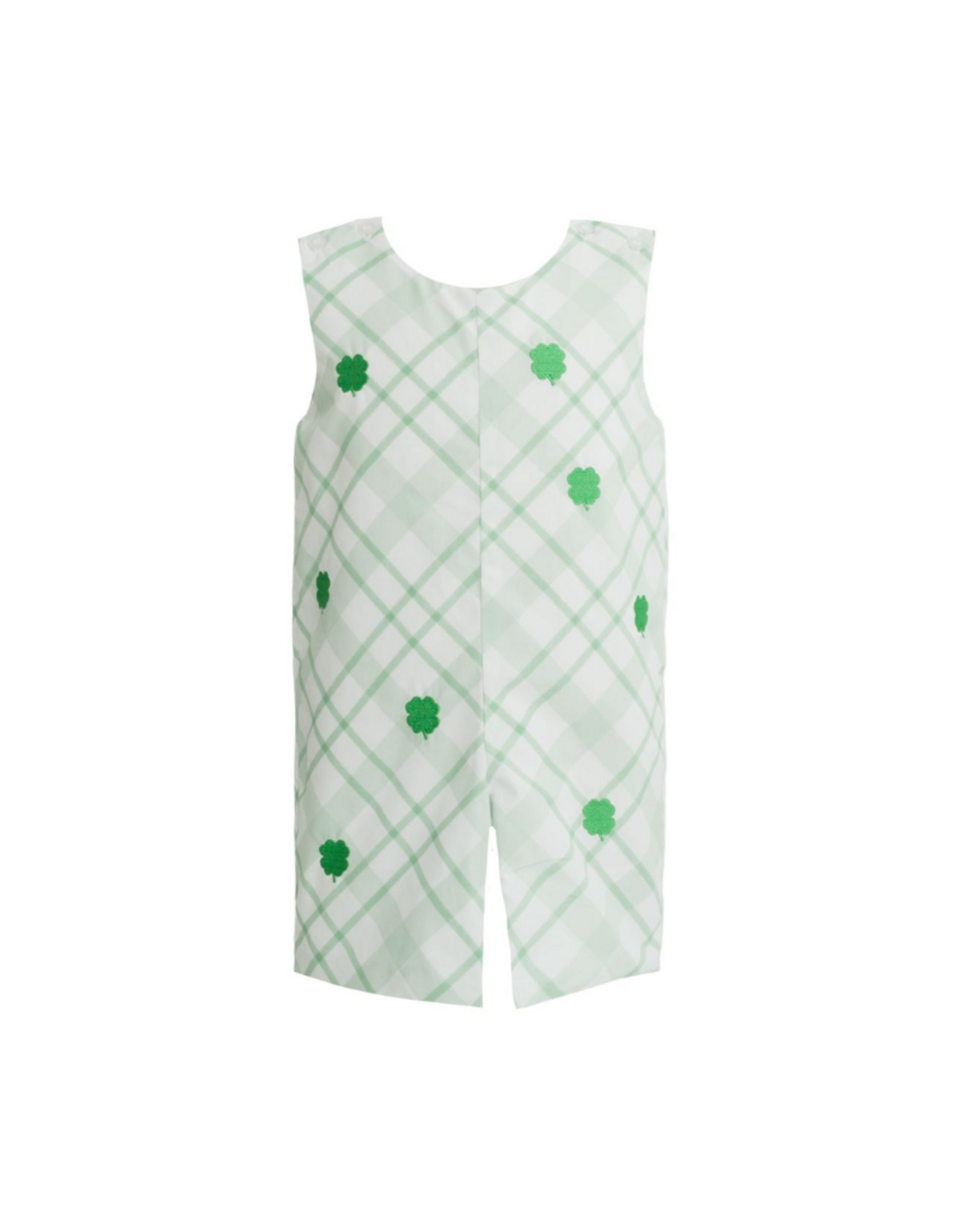 Krewe Kids Elliott Embroidered Clover Green Plaid Jon Jon