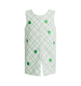 Krewe Kids Elliott Embroidered Clover Green Plaid Jon Jon