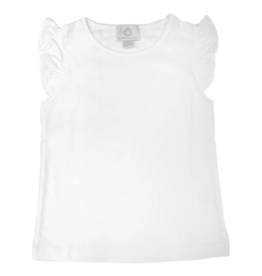 The Proper Peony White Pima Flutter Sleeve Shirt *PRESALE*