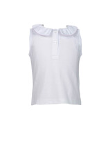 The Proper Peony White Pima Sleeveless Top with Pink Trim *PRESALE*