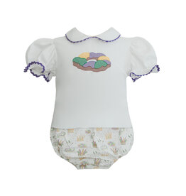 Krewe Kids Tatum Mardi Gras Icons Print Girls Diaper Set
