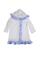 Funtasia Too White Terry Cloth Cover Up with Blue Ruffle
