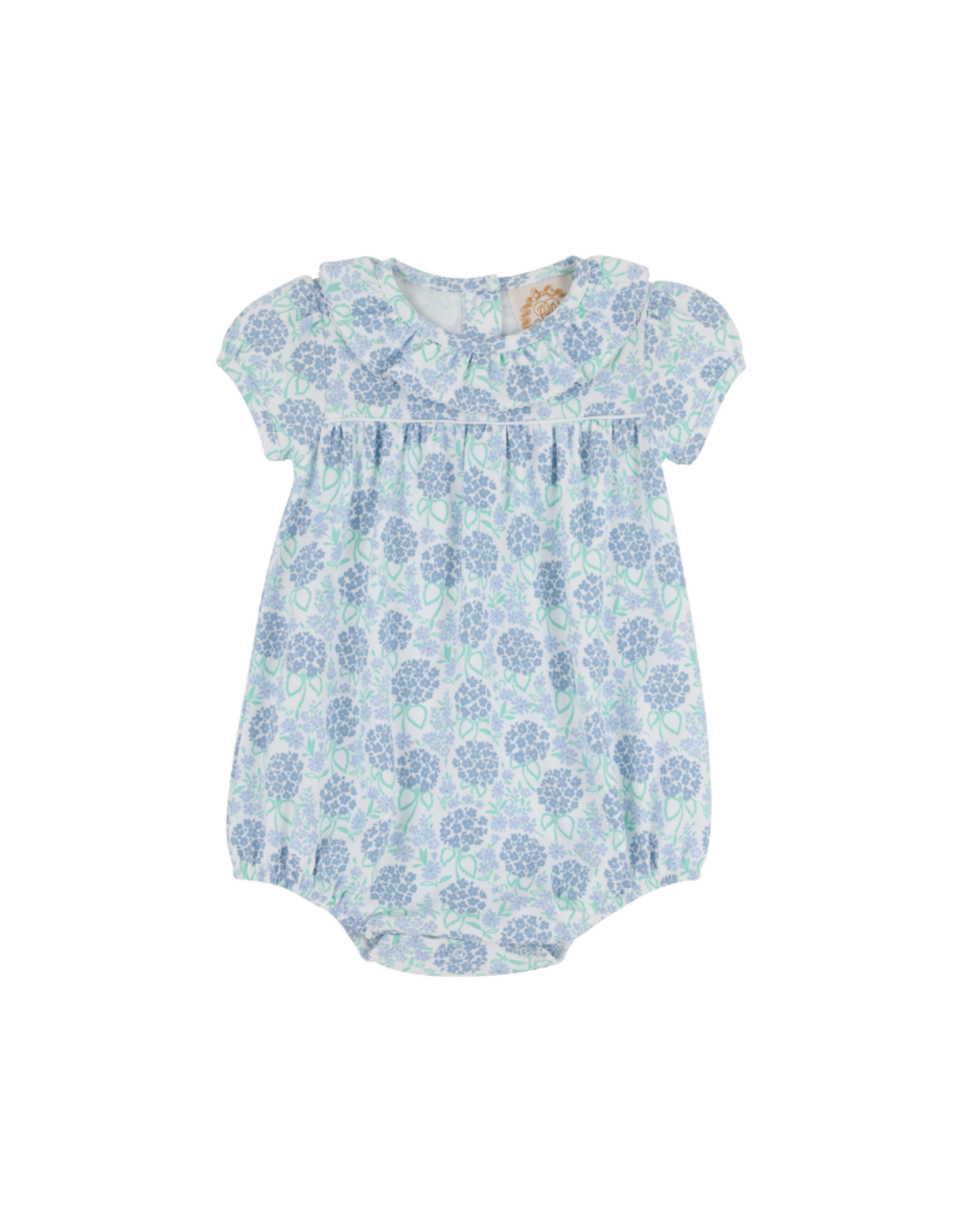 The Beaufort Bonnet Company Ramona Ruffle Bubble SS, Handful of Hydrangeas