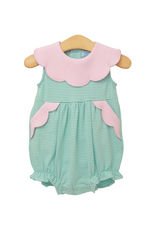Trotter Street Kids Penelope Bubble, Mint Stripe/Light Pink