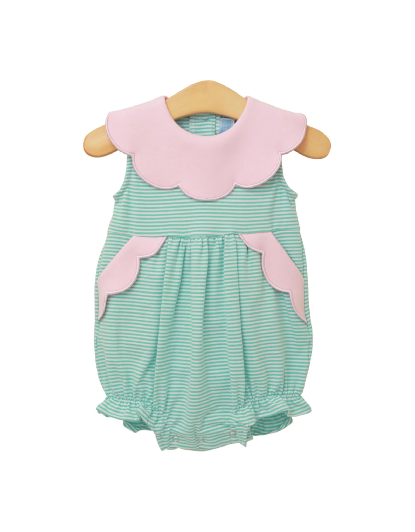 Trotter Street Kids Penelope Bubble, Mint Stripe/Light Pink