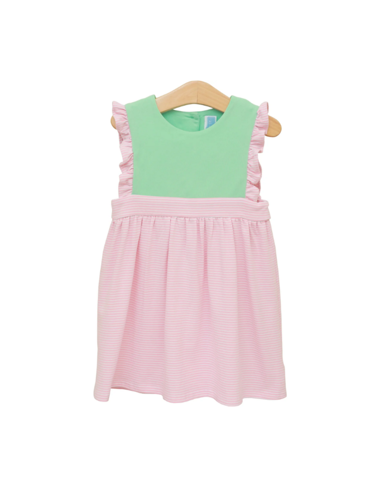 Trotter Street Kids Frances Dress, Light Pink Stripe/Mint