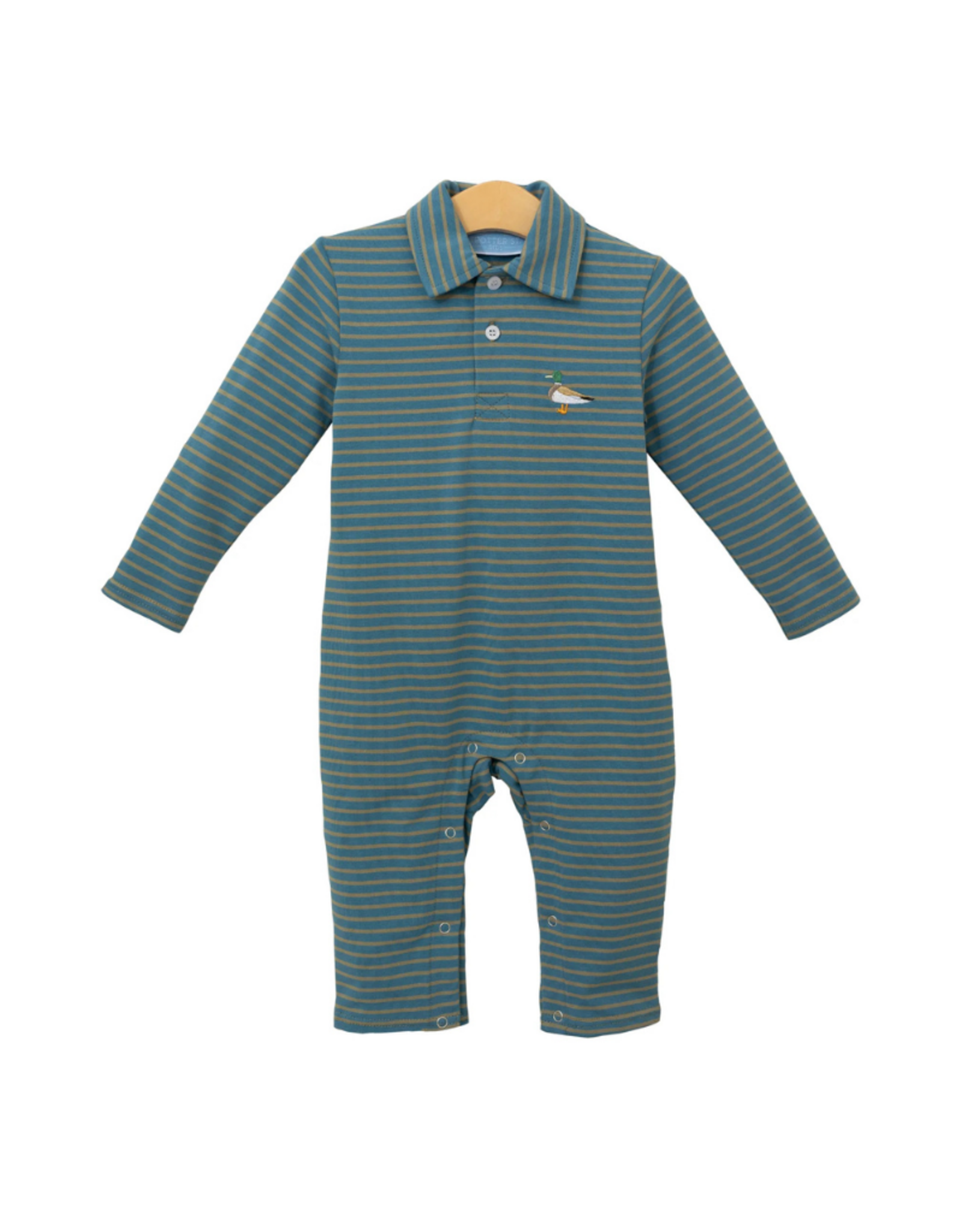Trotter Street Kids Mallard Embroidered Polo Romper