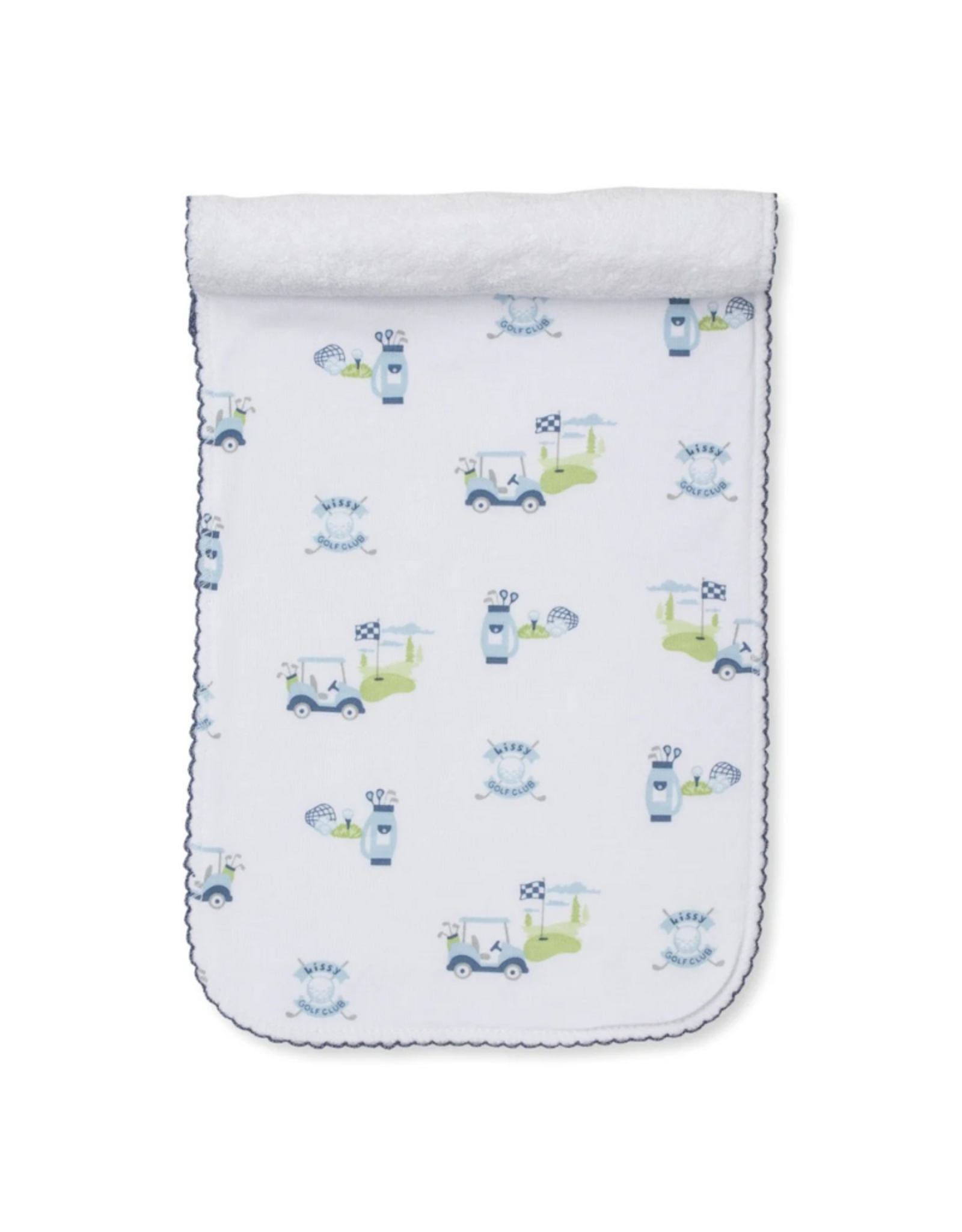 Kissy Kissy Golf Championship Burp Cloth Blue