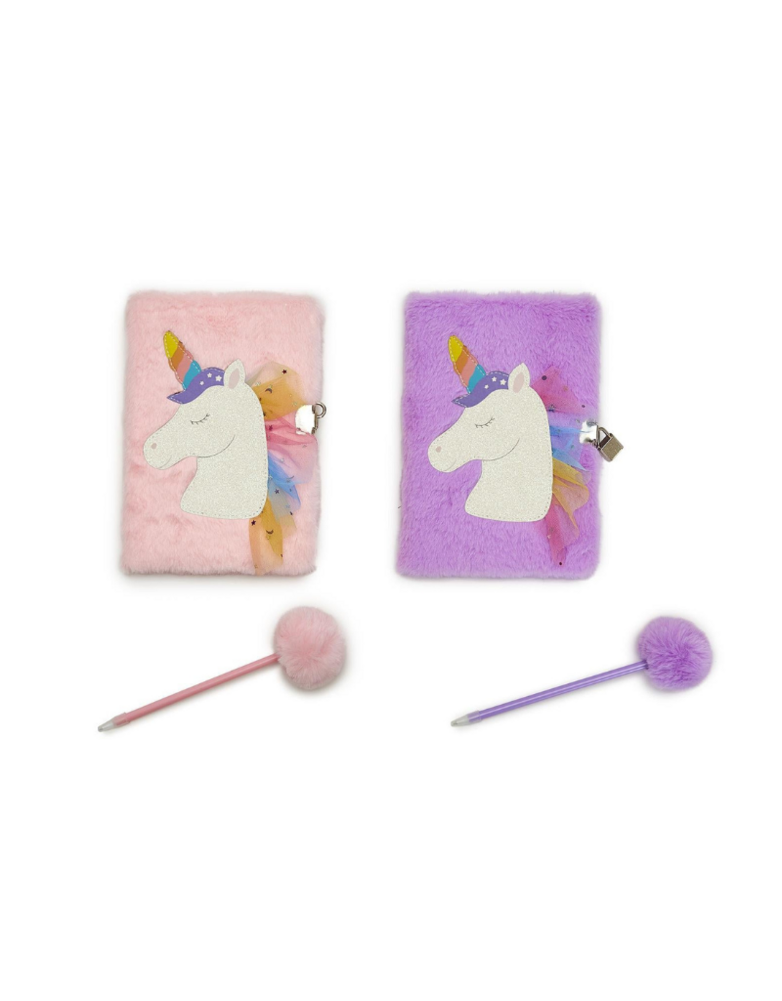 Two's Company Glitter Unicorn Journal w/ Lock and Pen