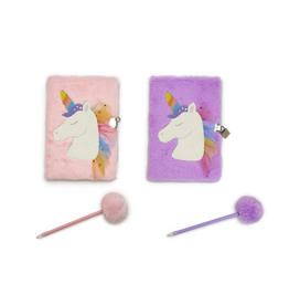 Two's Company Glitter Unicorn Journal w/ Lock and Pen
