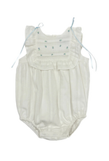 Luli & Me Filtire Mini Flowers Bubble, White with Blue