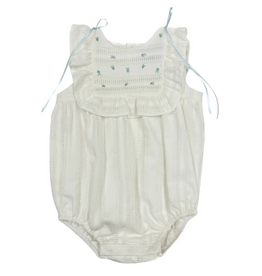 Luli & Me Filtire Mini Flowers Bubble, White with Blue