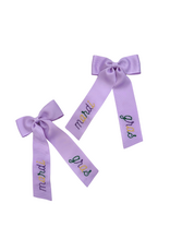 Hallie Sobie Co. Hand Stitched Bow, Lavender Mardi Gras