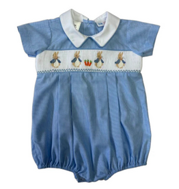 Lulu Bebe LLC Blake Pleat Boy Bubble, Peter Rabbit Smocked