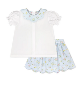 LullabySet Susie Scallop Skirt Set, Belle Bunny Floral