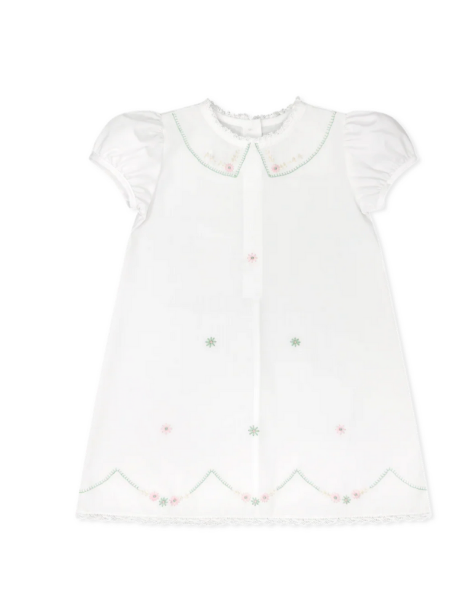 LullabySet Ashtyn Dress, Blessing White, Pink & Green
