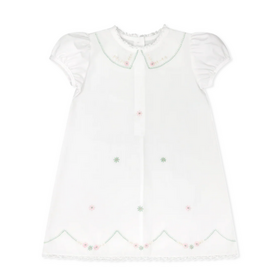LullabySet Ashtyn Dress, Blessing White, Pink & Green