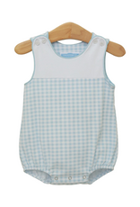 Trotter Street Kids Madden Bubble, Light Blue Gingham