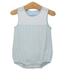 Trotter Street Kids Madden Bubble, Light Blue Gingham