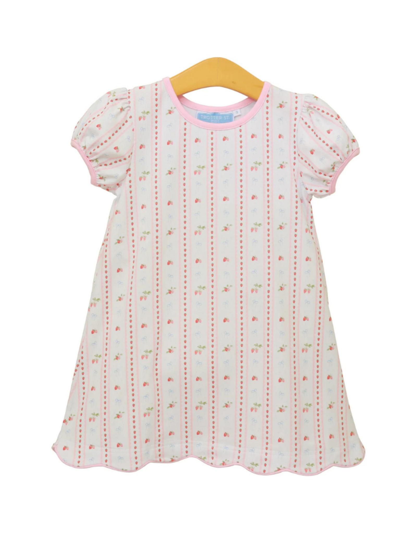 Trotter Street Kids Berry Sweet Scallop Dress