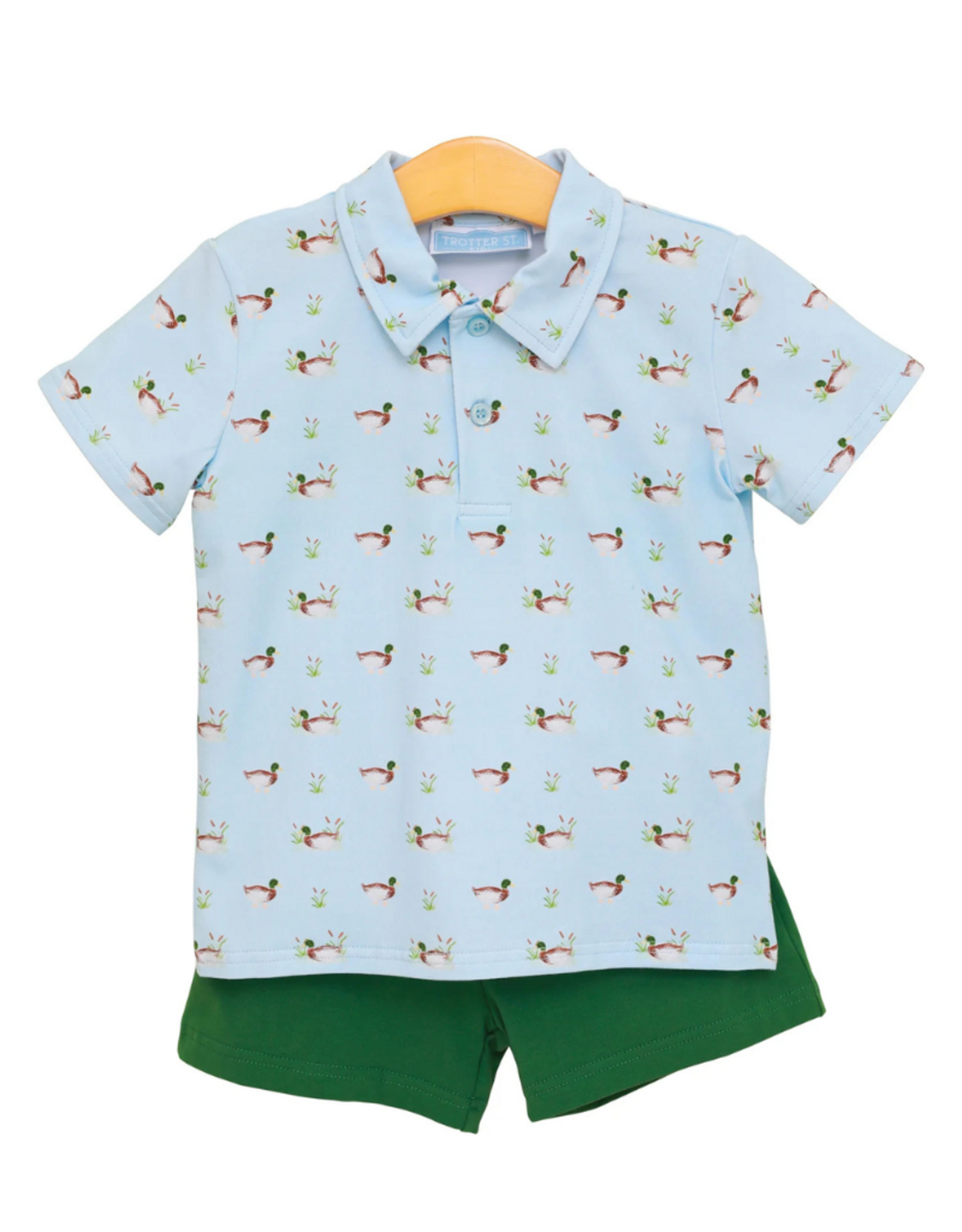 Trotter Street Kids Ducks in a Row Polo Short Set