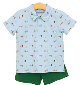 Trotter Street Kids Ducks in a Row Polo Short Set