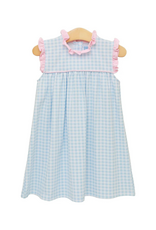 Trotter Street Kids Meredith Dress, Blue Gingham and Pink