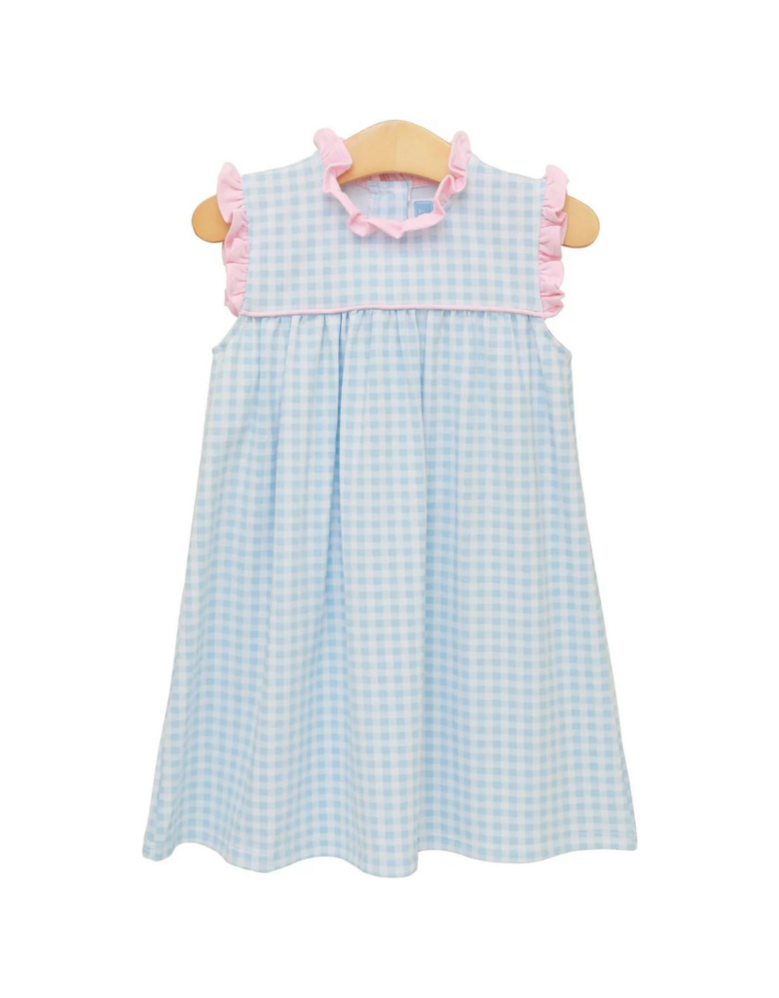 Trotter Street Kids Meredith Dress, Blue Gingham and Pink