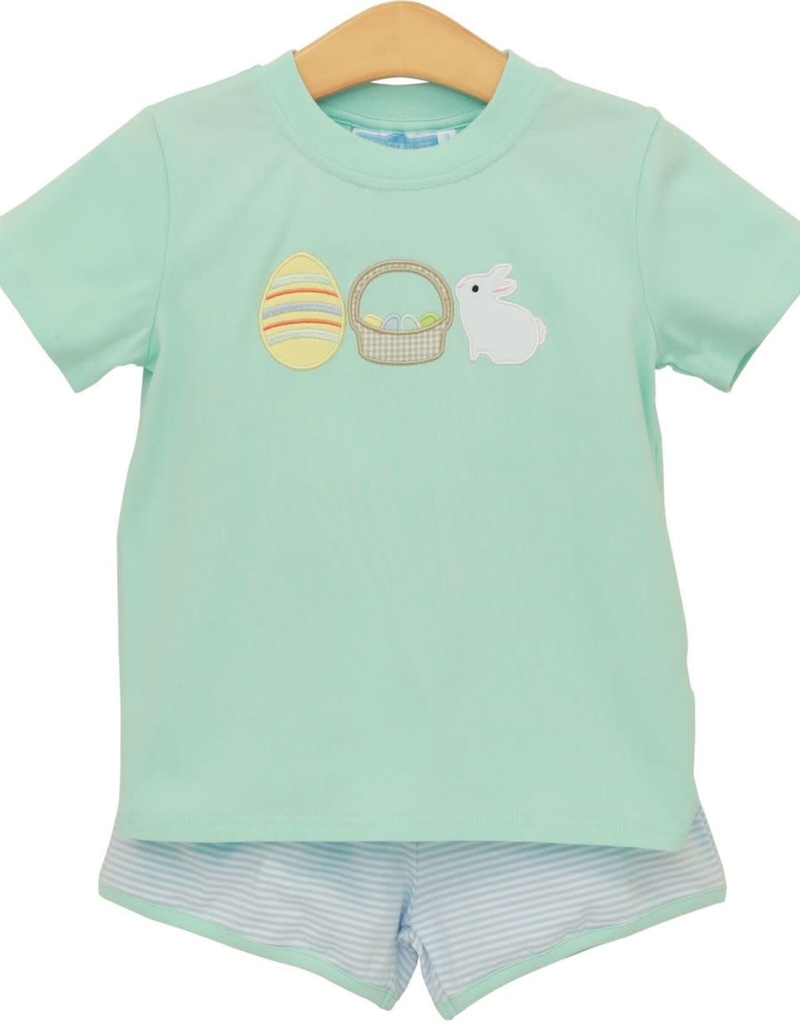 Trotter Street Kids Bunnies & Baskets Short Set