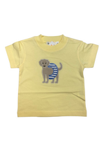 Luigi Yellow Shirt with Dog and Inner Tube Applique