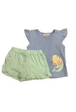 Luigi Mermaid Applique Short Set