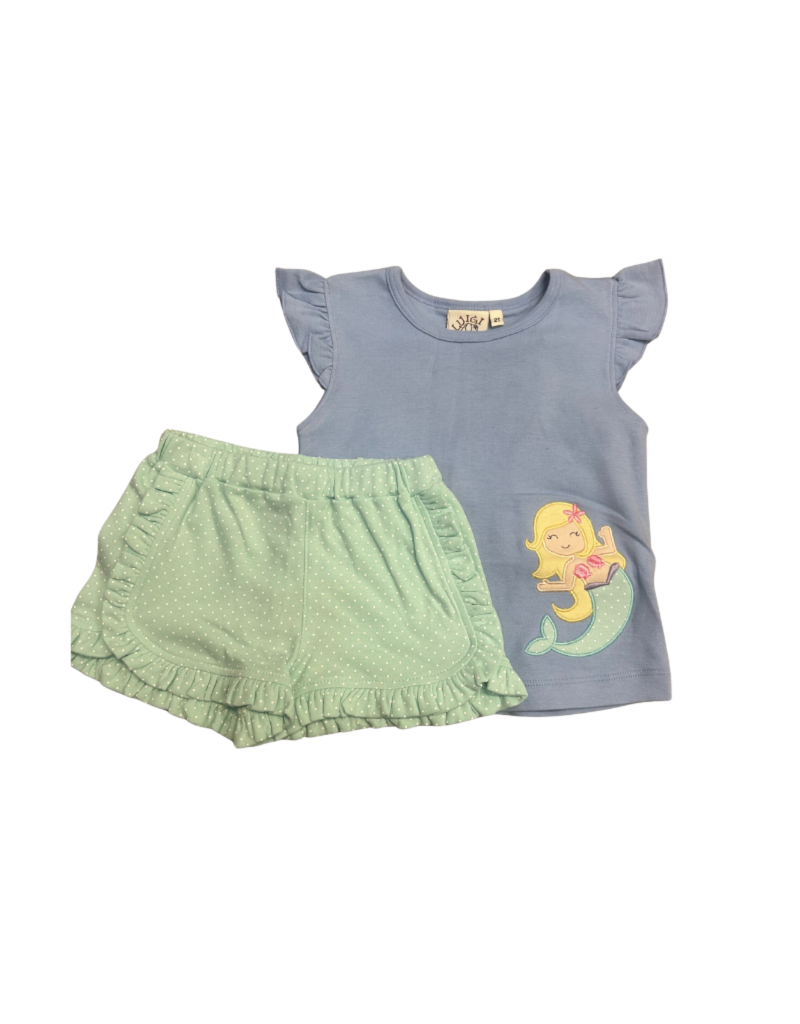 Luigi Mermaid Applique Short Set