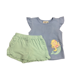Luigi Mermaid Applique Short Set