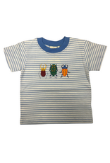 Luigi Blue Stripe Shirt with Beatles Applique