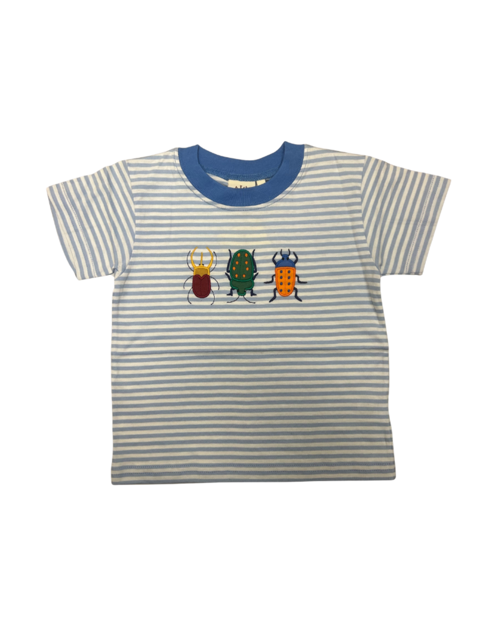 Luigi Blue Stripe Shirt with Beatles Applique