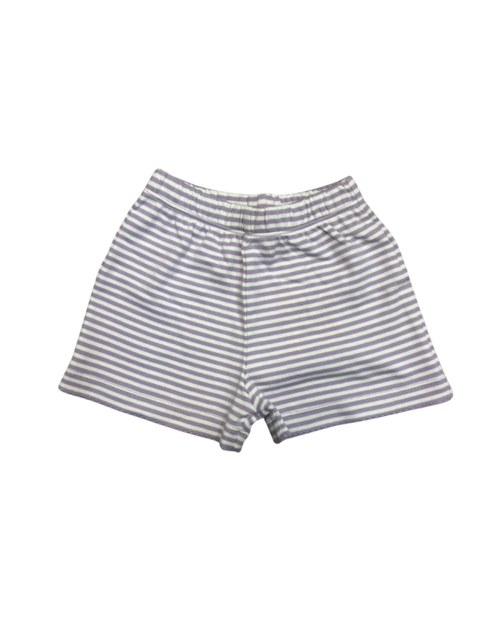 Luigi Girls Lavender and White Stripe Knit Shorts
