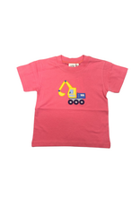 Luigi Salmon Shirt with Excavator Applique