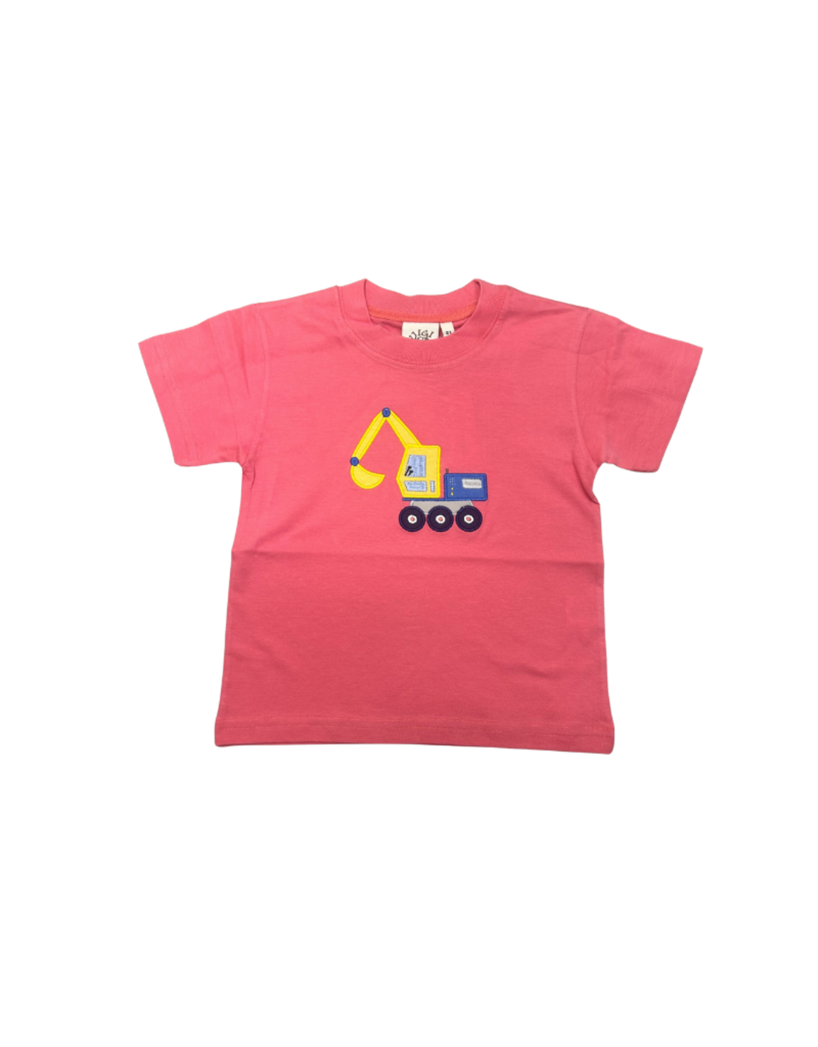 Luigi Salmon Shirt with Excavator Applique