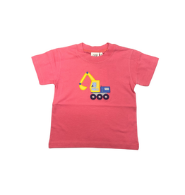 Luigi Salmon Shirt with Excavator Applique