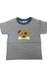 Luigi Chambray Stripe Shirt, Dog and Bone Applique