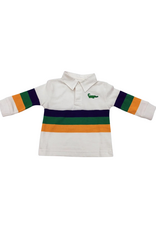 Lulu Bebe LLC Mardi Gras Rugby Long Sleeve Polo Shirt