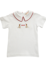 Luigi Boy Peter Pan Collar Shirt with Labs and Hearts