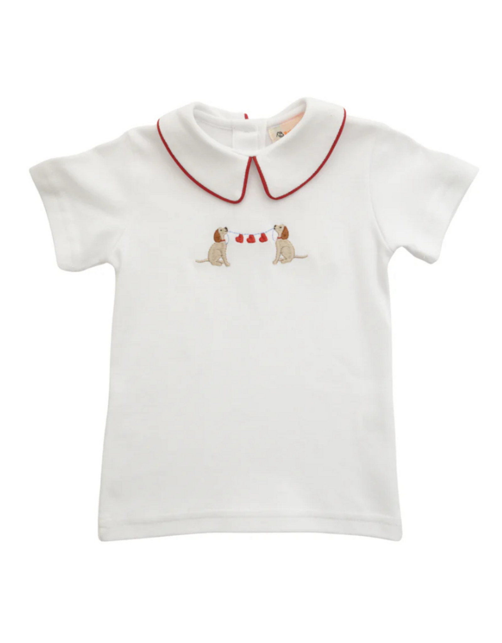 Luigi Boy Peter Pan Collar Shirt with Labs and Hearts