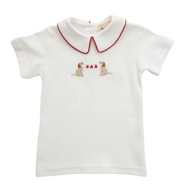 Luigi Boy Peter Pan Collar Shirt with Labs and Hearts