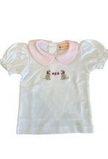Luigi Peter Pan Collar Shirt with Labs and Hearts