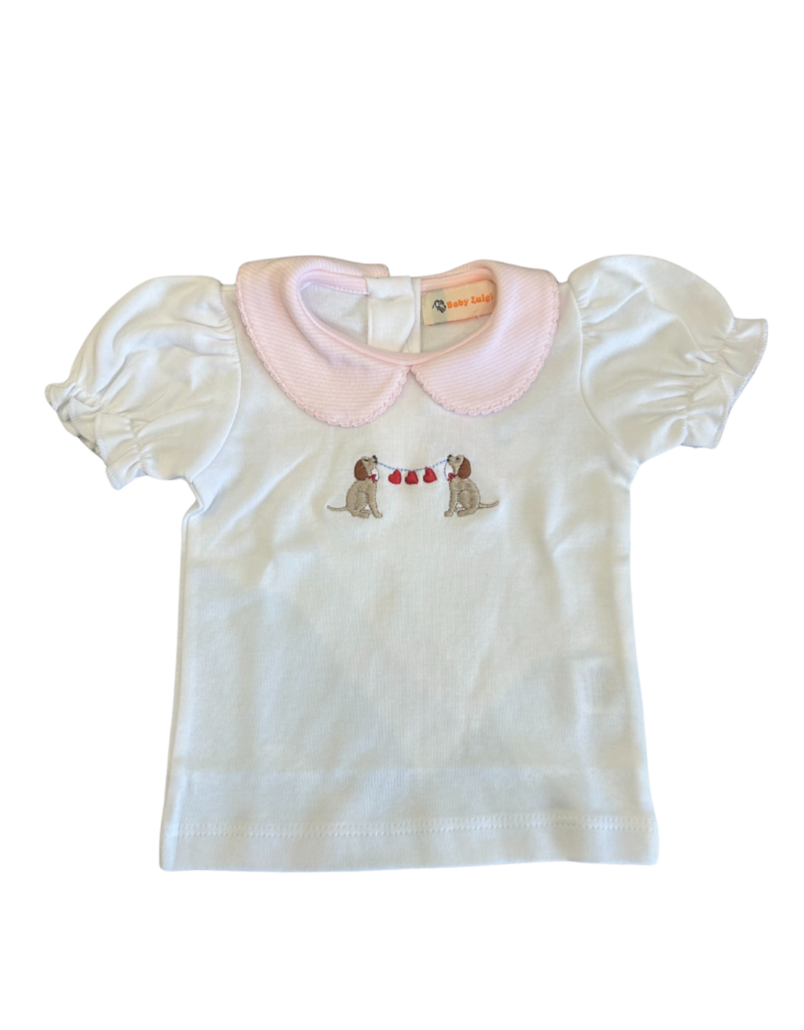 Luigi Peter Pan Collar Shirt with Labs and Hearts