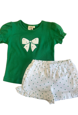 Luigi Green Ruffle Shamrock Short Set